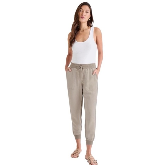 Splendid Lakeside Linen Blend Jogger In The Color Fawn Tan Beige Size XL - Picture 12 of 12